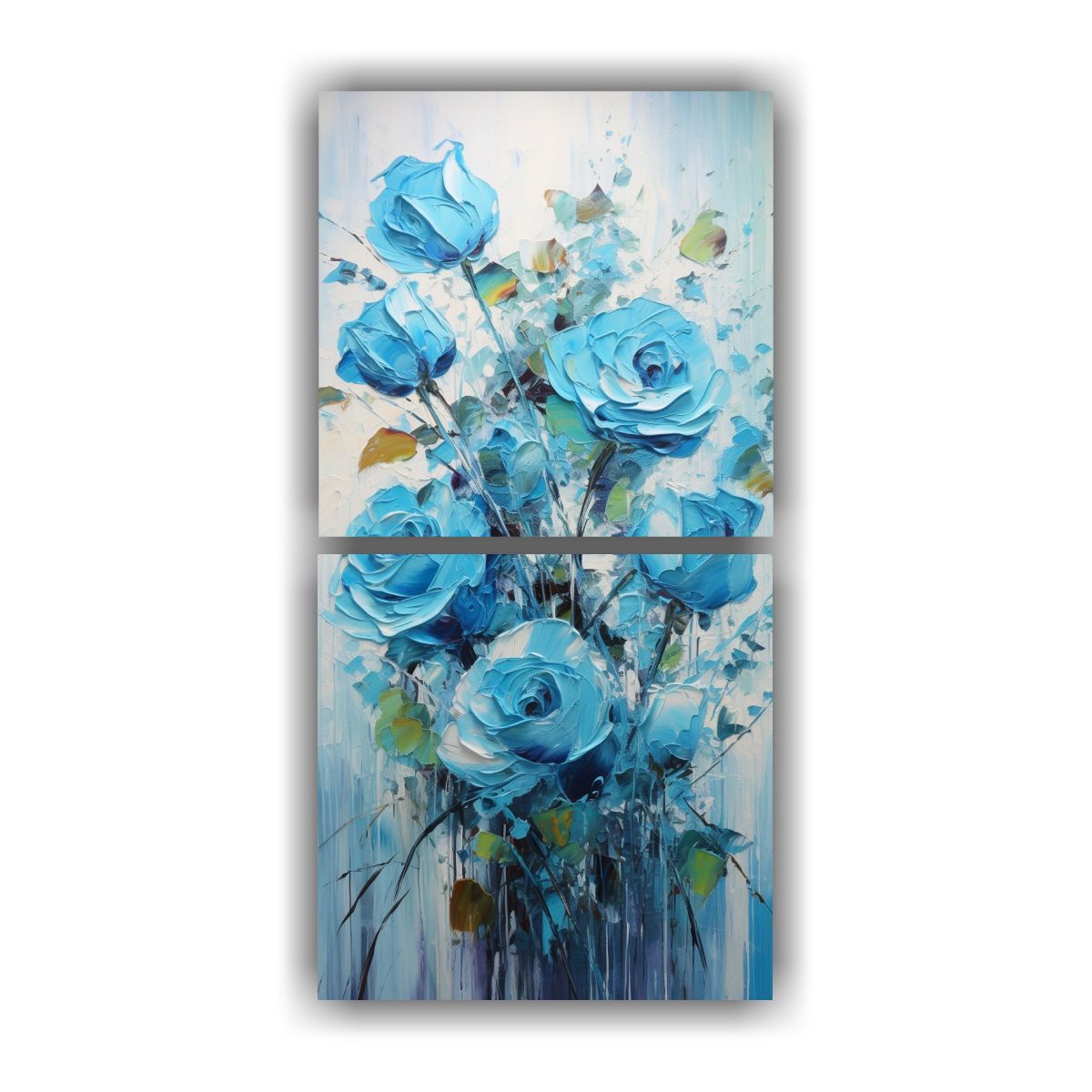 GENERICO - Pintura De Rosas Turquesa En Lienzo Estilo 50x100 Cm