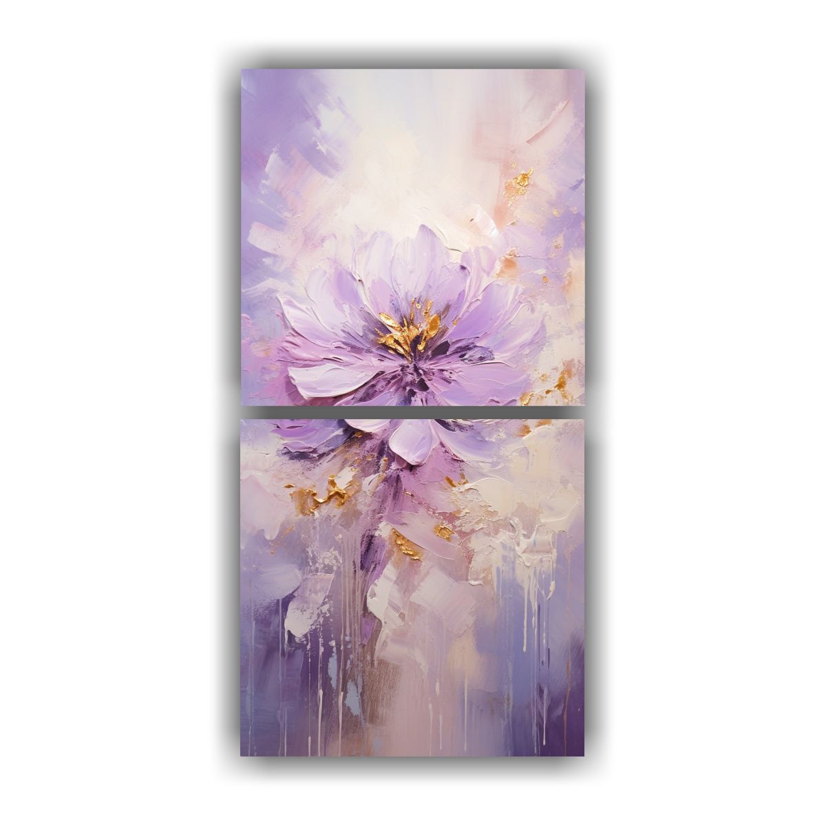 GENERICO - Pintura Decorativa De Flores Moradas Estilo Dos 50x100 Cm