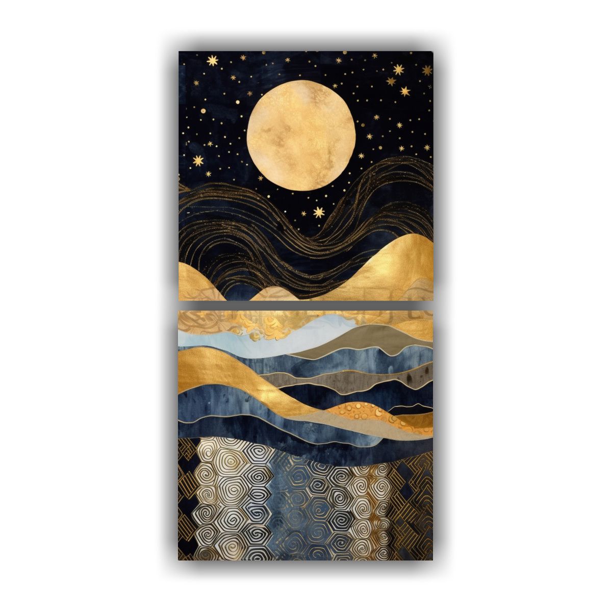 GENERICO - Pintura Simétrica Con Luna Cerca De Las 20x40 Cm
