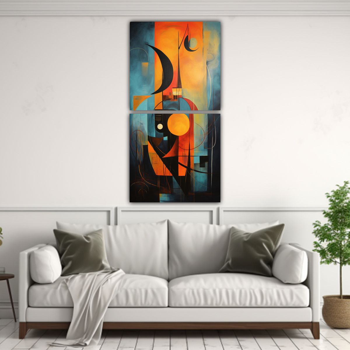 GENERICO - Cuadros Tachisme Inspiradores Para Decoración 40x80 Cm