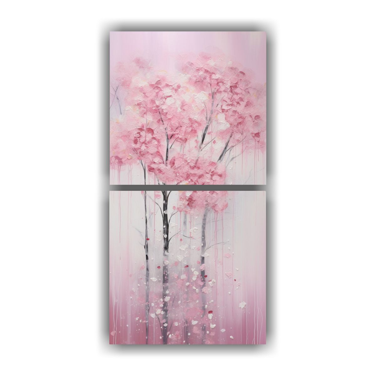 GENERICO - Dos Artes Tonos Intenso Pintura En Rosa Y Plata 30x60 Cm