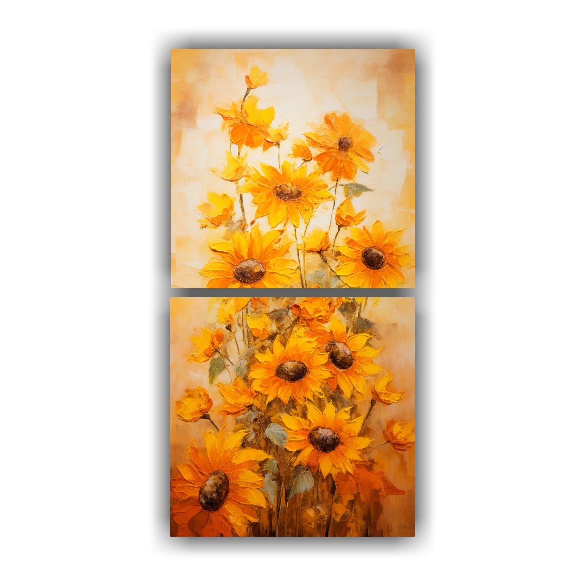 GENERICO - Cuadro Estilo Galería Intensidad Con Girasoles 30x60 Cm