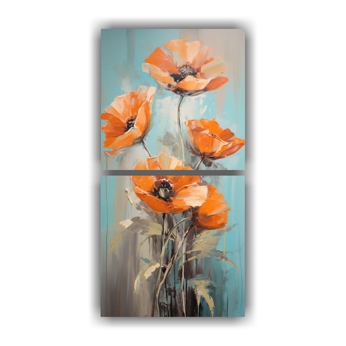 GENERICO - Cuadro Lienzo Naranja Estilo De Decoración 30x60 Cm