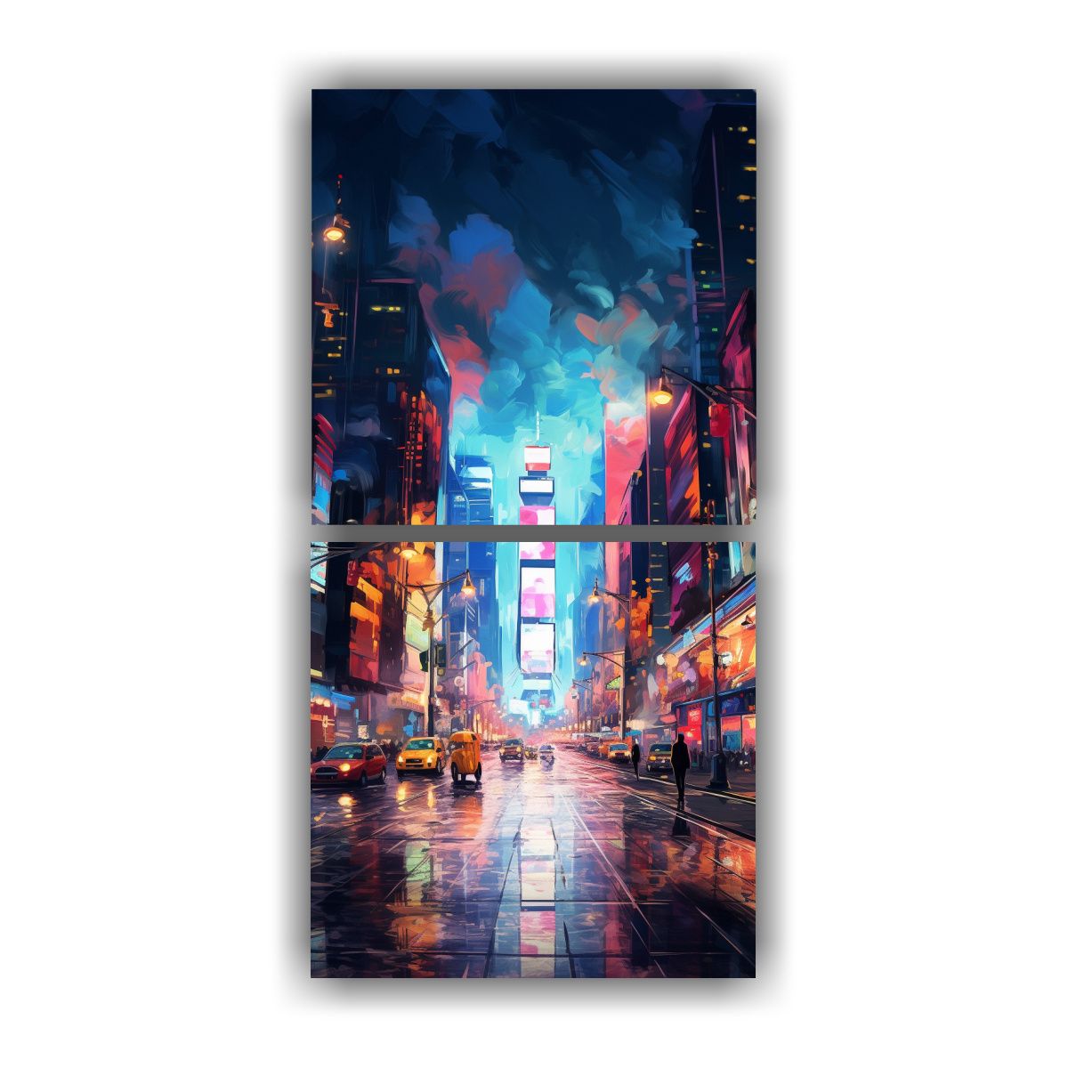 GENERICO - Cuadros Inspiración Temática Ciudad De Nueva 30x60 Cm