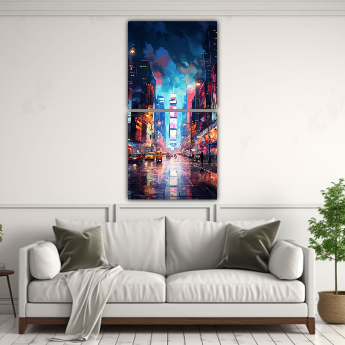 GENERICO - Cuadros Inspiración Temática Ciudad De Nueva 30x60 Cm