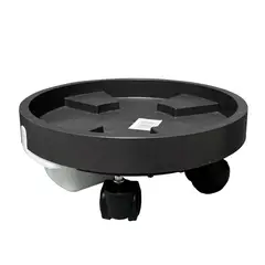 GENERICO - 3 Porta Maceta Base Móvil Ruedas Y Bandeja Drenaje 30cm Color Negro