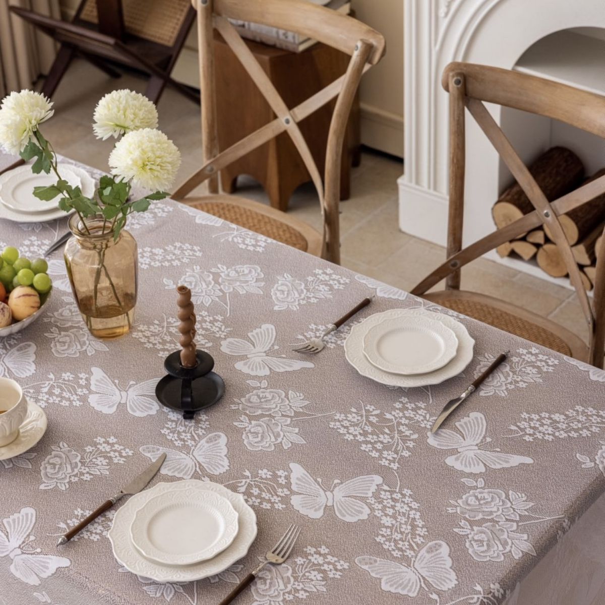 OKAY - Mantel Mariposa Visillo Encajes 150 * 185cm