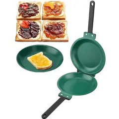 GENERICO - X2 Sartén Cerámica Antiadherente Doble Cara Sartén Plegable