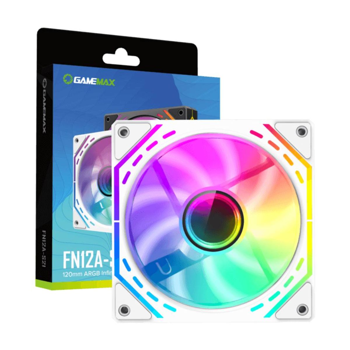 GAMEMAX - Ventilador Gamemax FN12A-S2I-W, 120mm ARGB Blanco
