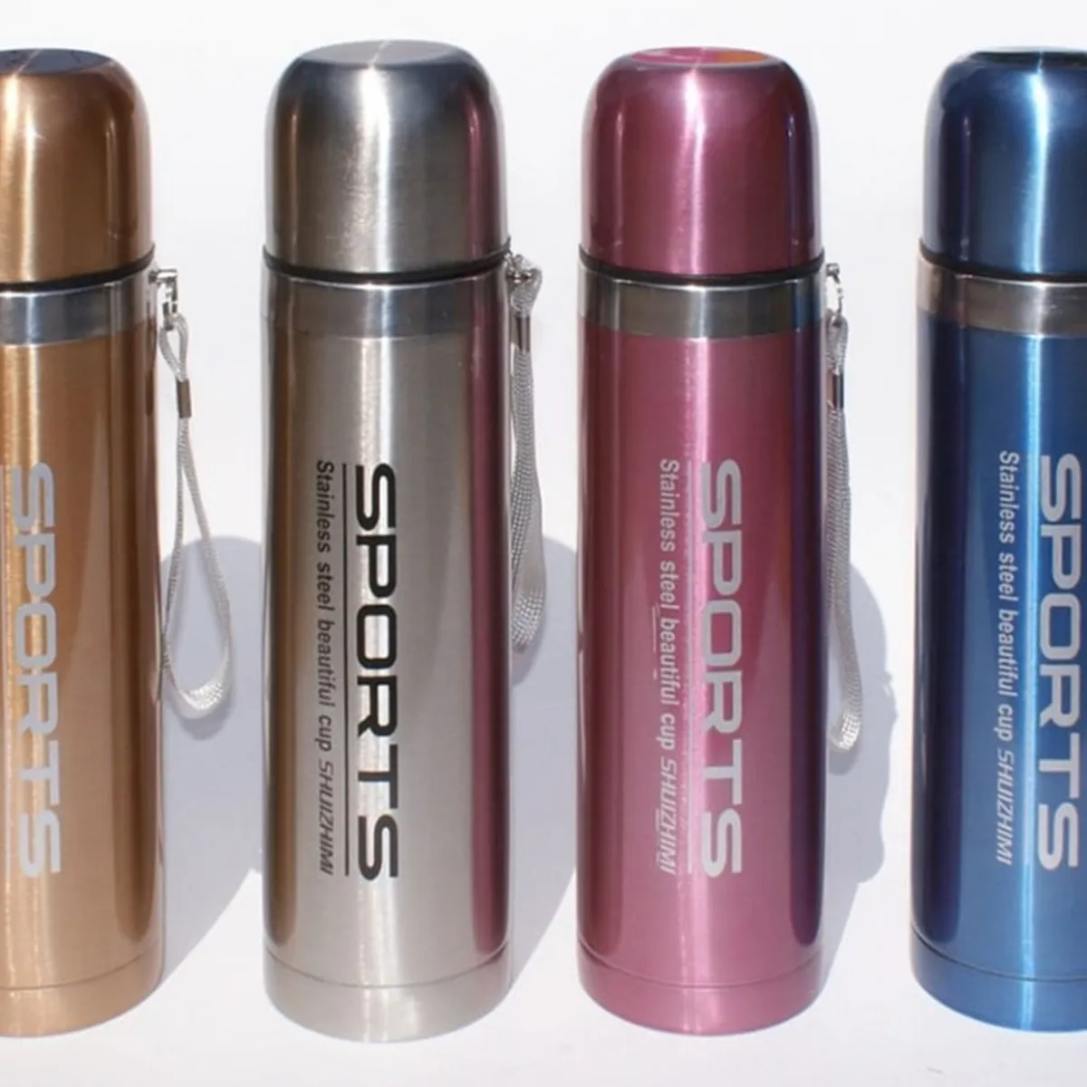 GENERICO - Termo Doble Capa 0.75 Azul Litros Vaso Térmico Acero Inoxidable