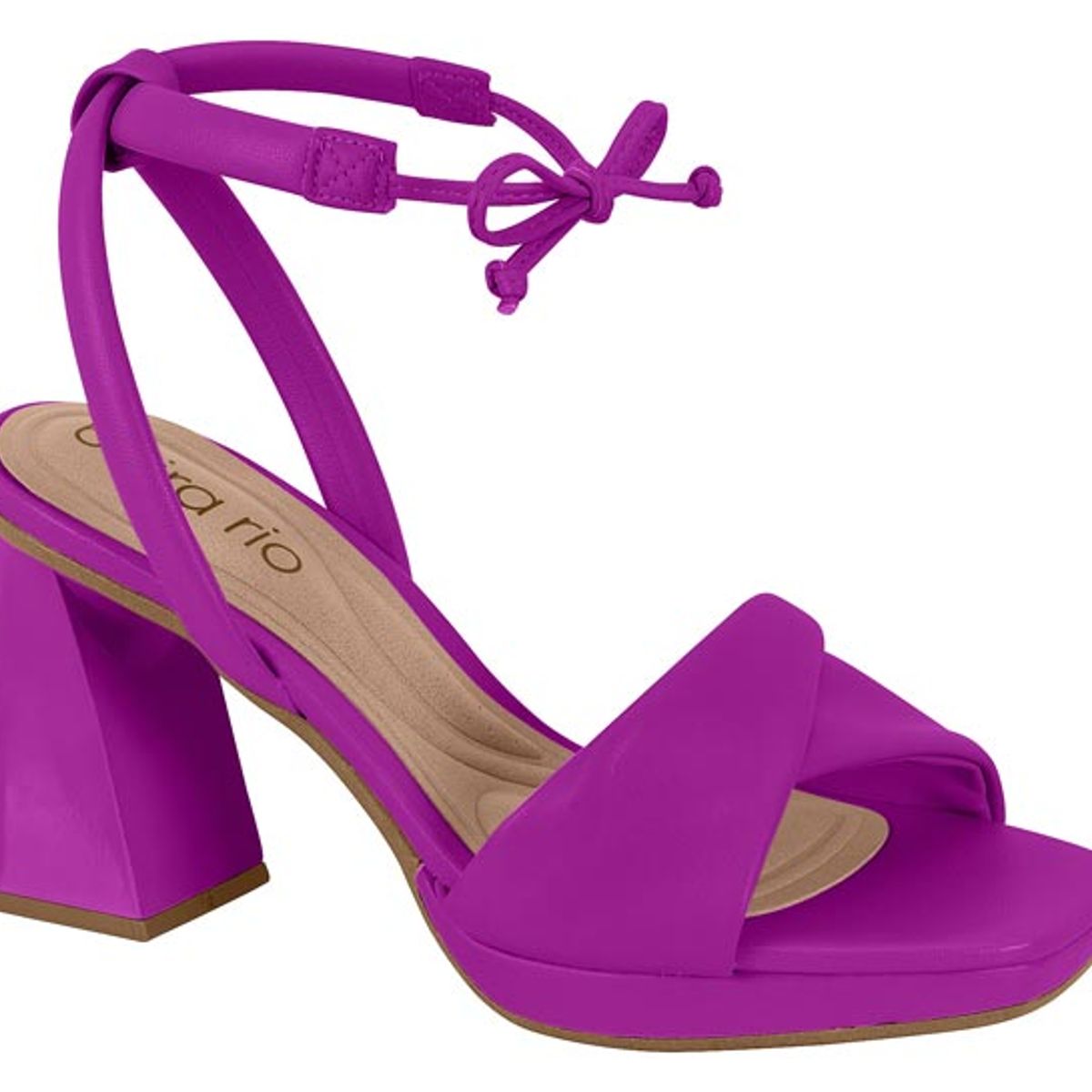 BEIRA RIO - Sandalia Taco Ancho 9cm Mujer Beira Rio Eco Cuero Violeta