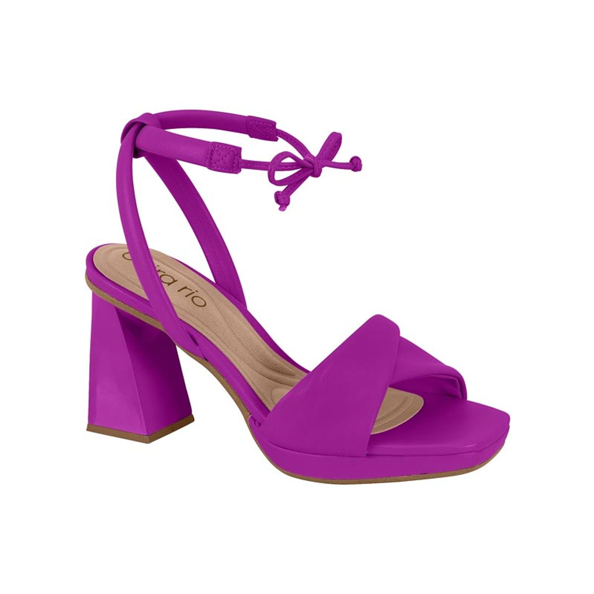 BEIRA RIO - Sandalia Taco Ancho 9cm Mujer Beira Rio Eco Cuero Violeta