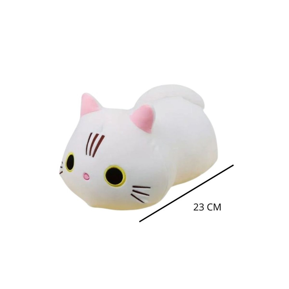 GENERICO - Almohada De Peluche Gato Kawaii Blanco 23cm