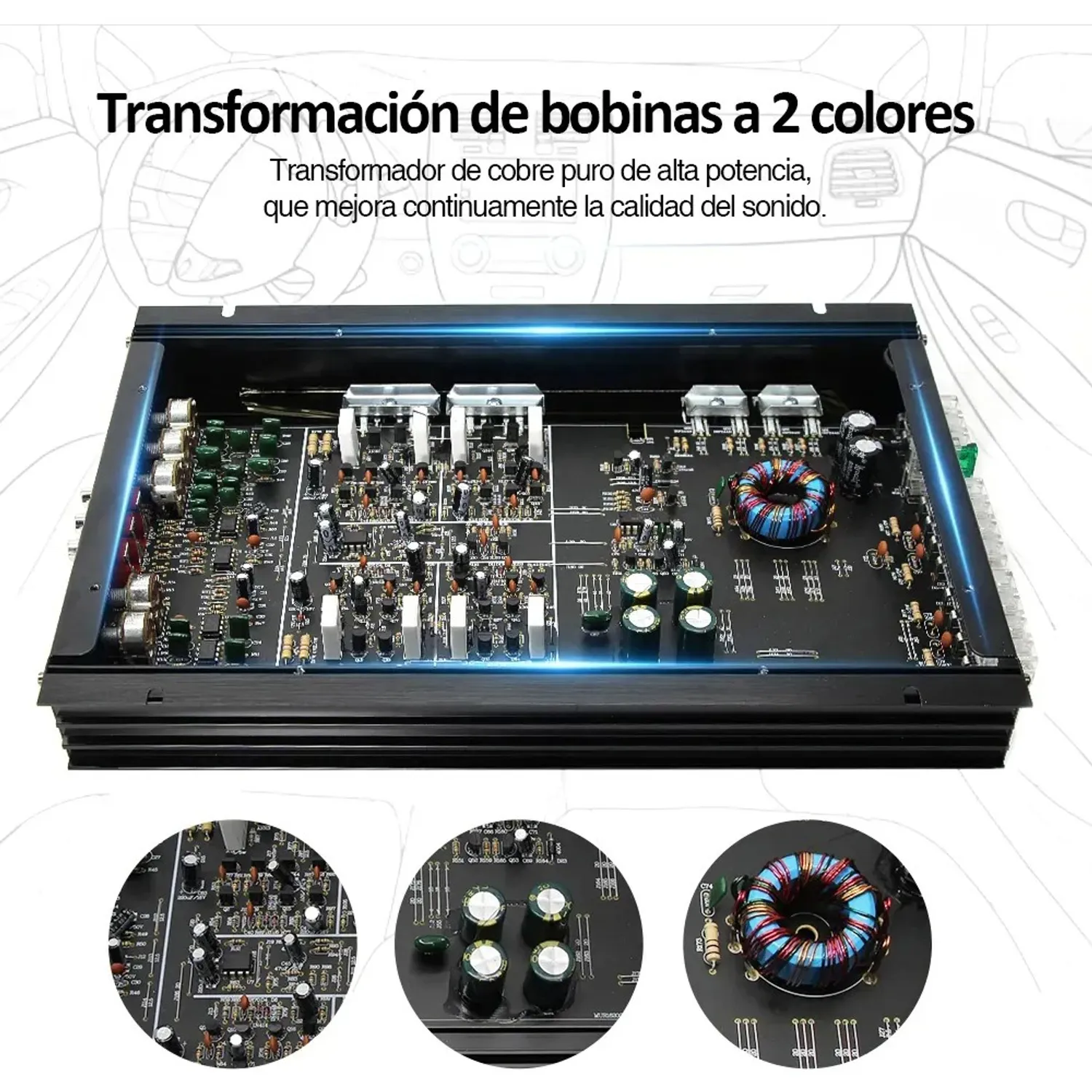 MUNDO MAGIA Amplificador De Audio Para Auto 4 Canales C-286 7800w