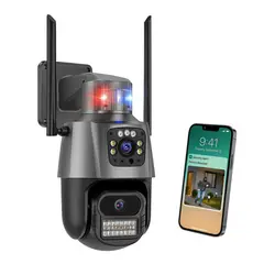 GENERICO - Cámara Domo Wifi Doble Lente Full Hd Con Alarma Seguimiento