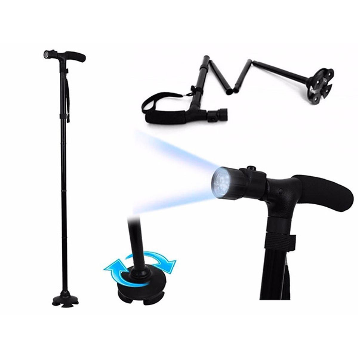 MOVI - BASTON ORTOPEDICO PLEGABLE CON LUZ LED