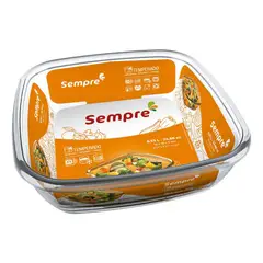 SEMPRE - Asadera Cuadrada Vidrio Templado 750mL