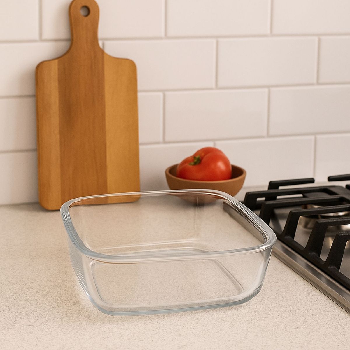 SEMPRE - Bandeja Cuadrada Vidrio Templado 1500mL Sempre