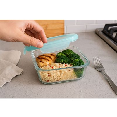 Imagen 2 del producto Set 6 Contenedores Hermetico Vidrio Cuadrado 380mL