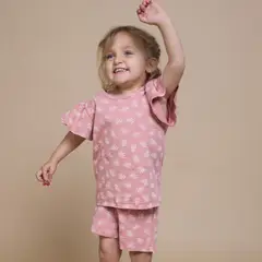 SIMPLY B - Pijama corto palo rosa niña