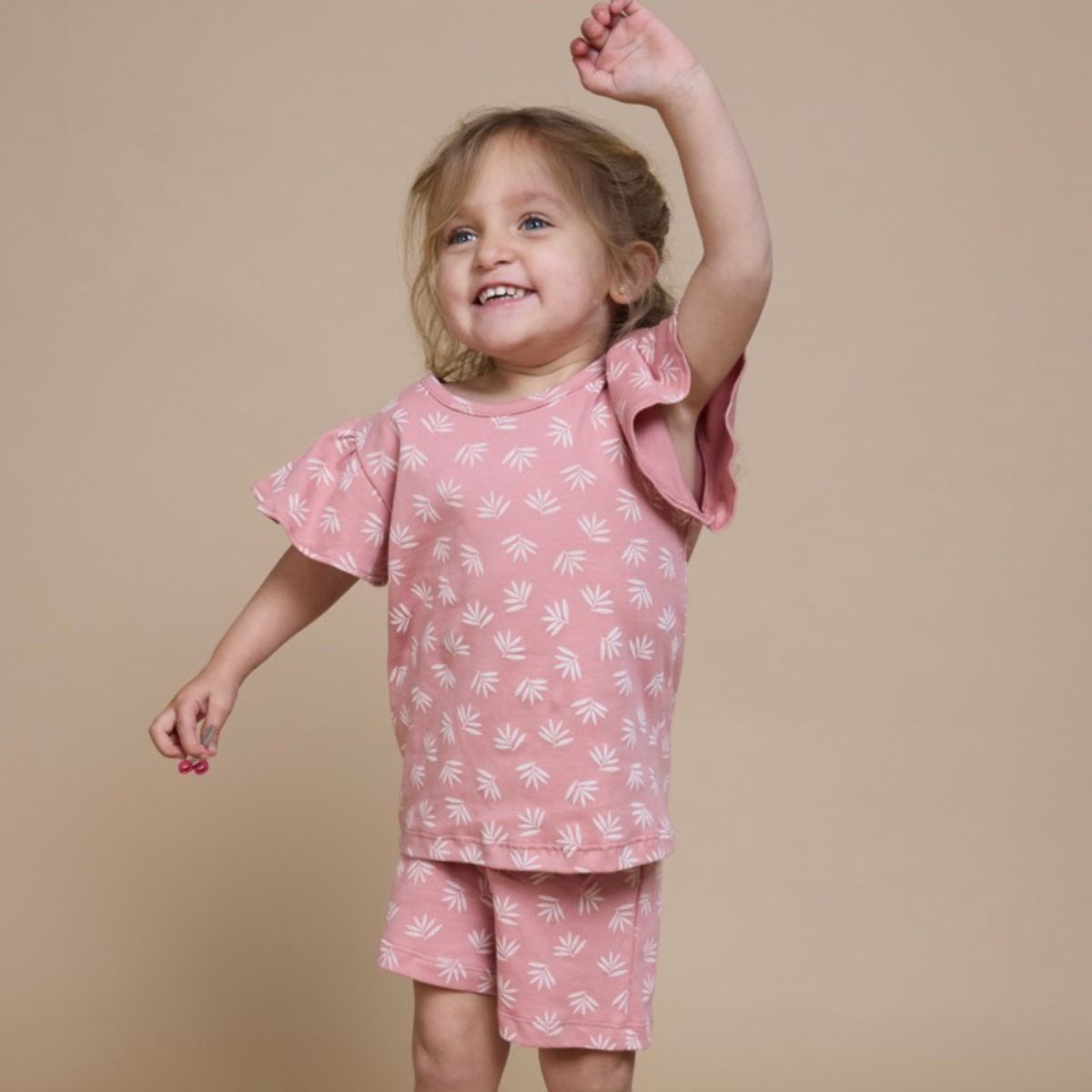 SIMPLY B - Pijama corto palo rosa niña