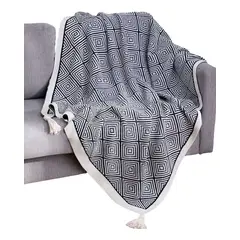GENERICO - Manta multiusos con pompon 130x150 cm M5