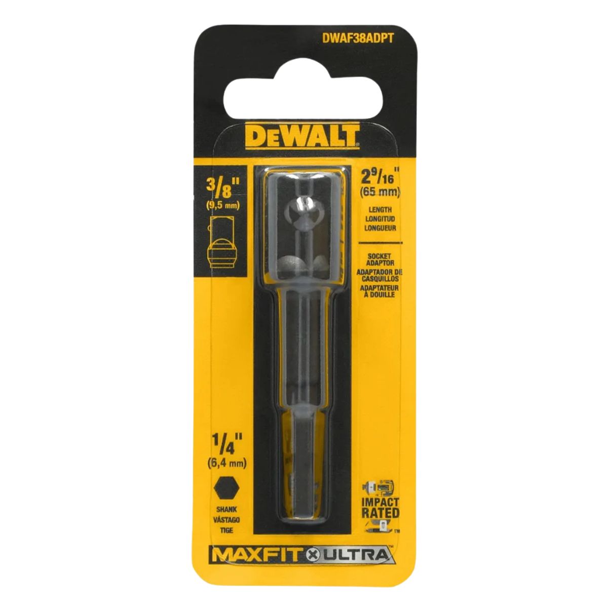 DEWALT - Adaptador Cuadrante Maxfit-ultra 3/8'' A 1/4'' Hex. DeWALT
