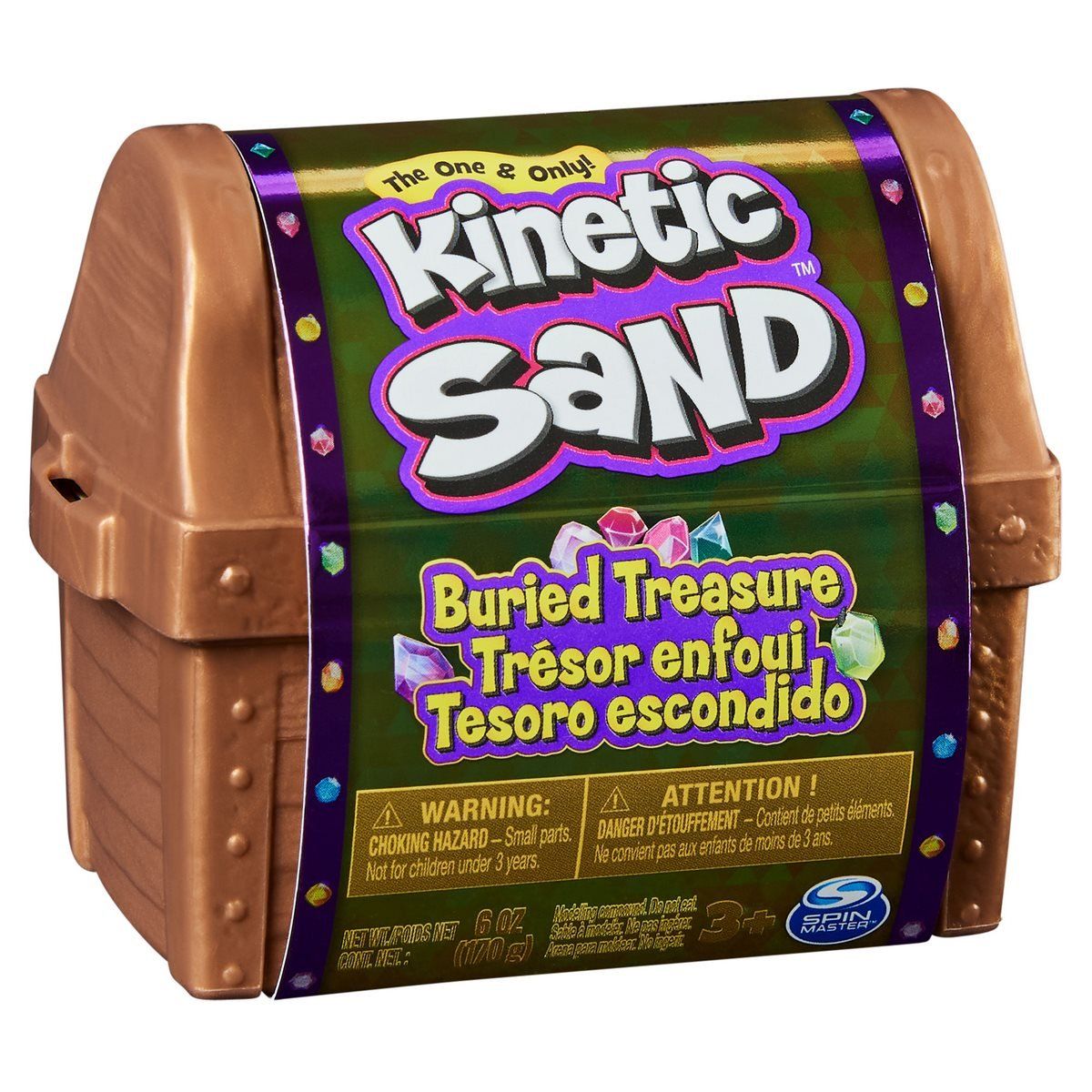 ANSALDO - Cofre del Tesoro Kinetic Sand - 170 g de Arena con Sorpresa