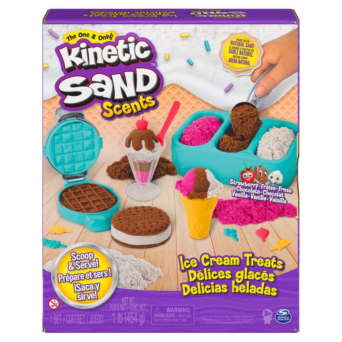 ANSALDO - Estación de Helados Kinetic Sand - 454 g de Arena con Aroma