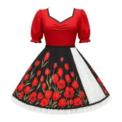 EKOL TACTICA MILITAR - Vestido Huasa Tradicional Cueca Adulto Niña Juvenil Fiestas Patrias