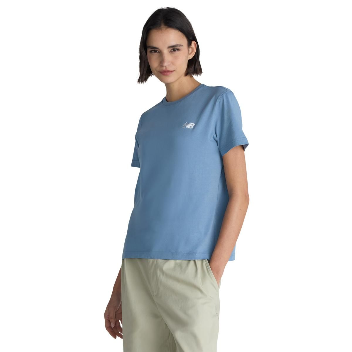 NEW BALANCE - Polera Lifestyle Mujer New Balance Sport Essentials Celeste
