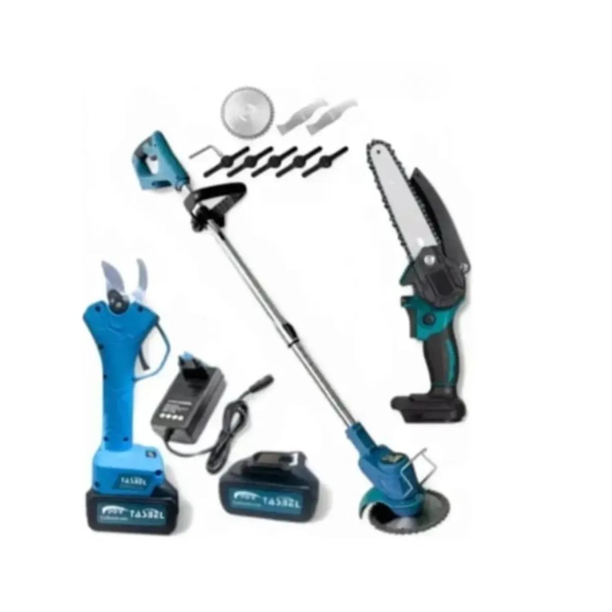 MOVI - Set de Jardín Cortadora de Pasto Tijera de Podar y Mini motosierra