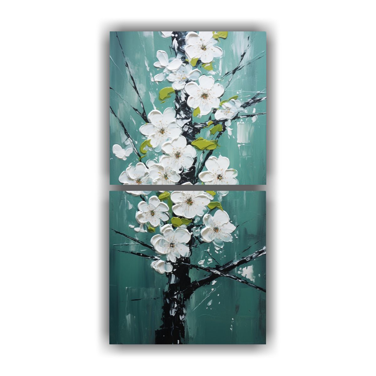 GENERICO - Cuadro De Tela Sublimada Con Cerezos En Flor 20x40 Cm