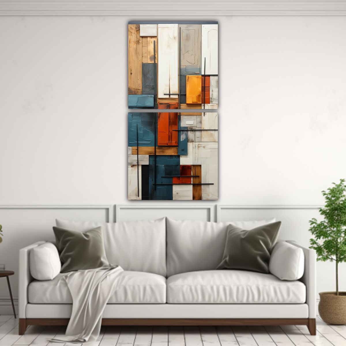 GENERICO - Cuadro Vintage Exuberantes A Geometry Abstract En 50x100 Cm