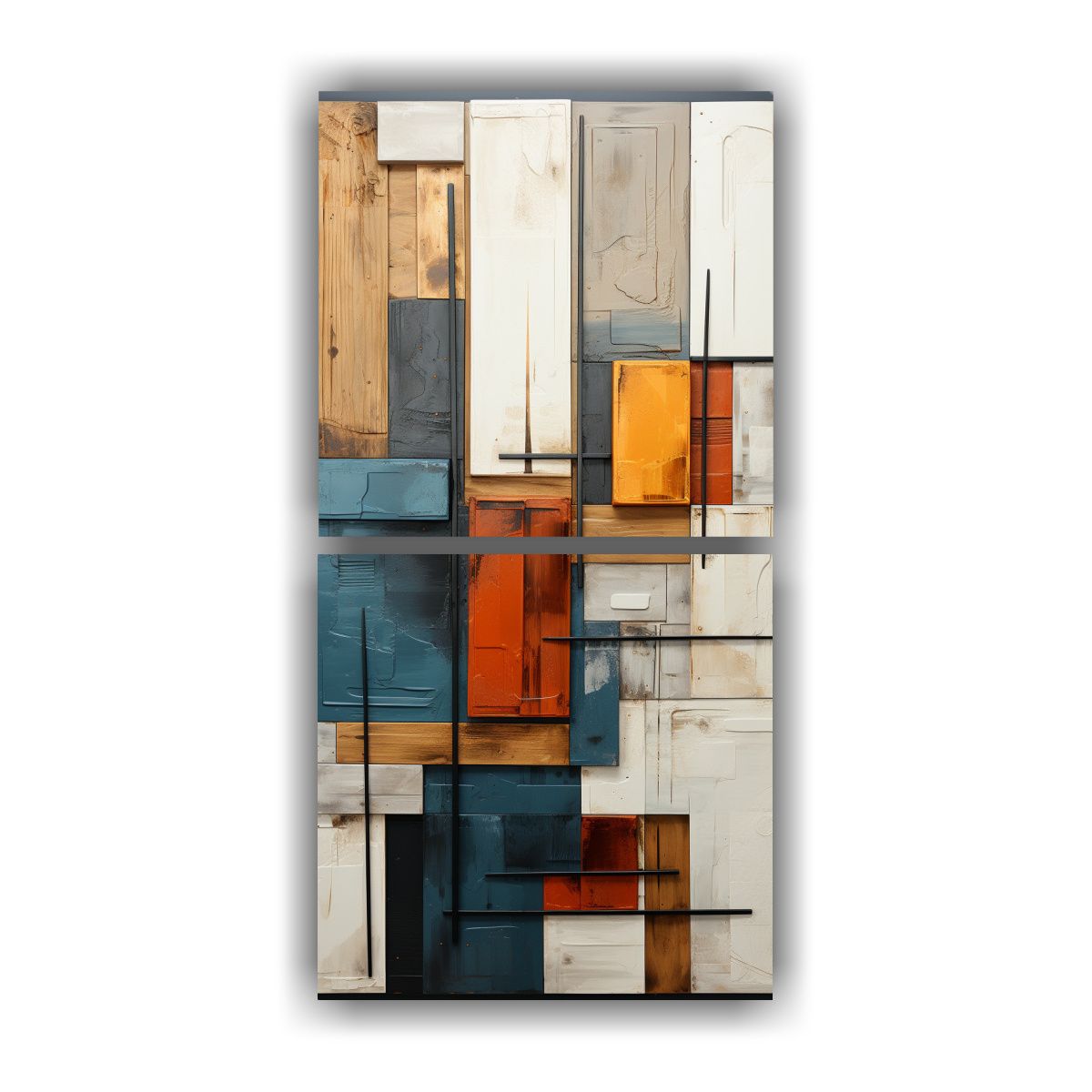 GENERICO - Cuadro Vintage Exuberantes A Geometry Abstract En 30x60 Cm