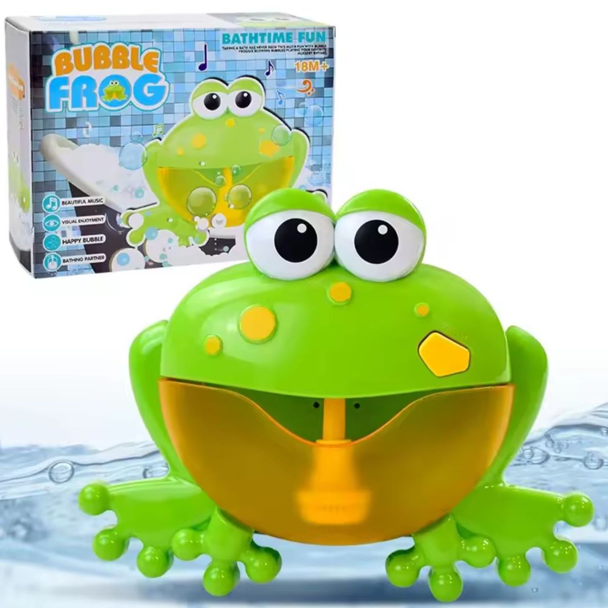 GENERICO - Rana Juguete Infantil Para Baño Con Lanzador De Burbujas Automático