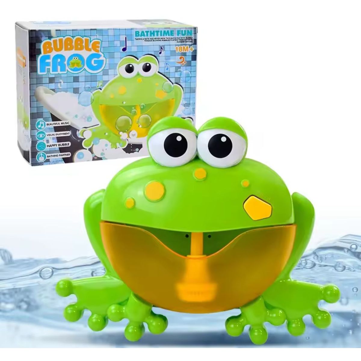 GENERICO - Rana Juguete Infantil Para Baño Con Lanzador De Burbujas Automático