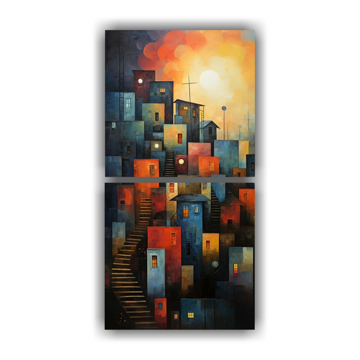 GENERICO - Pinturas Decorativas En Bastidor De Abstracción 20x40 Cm