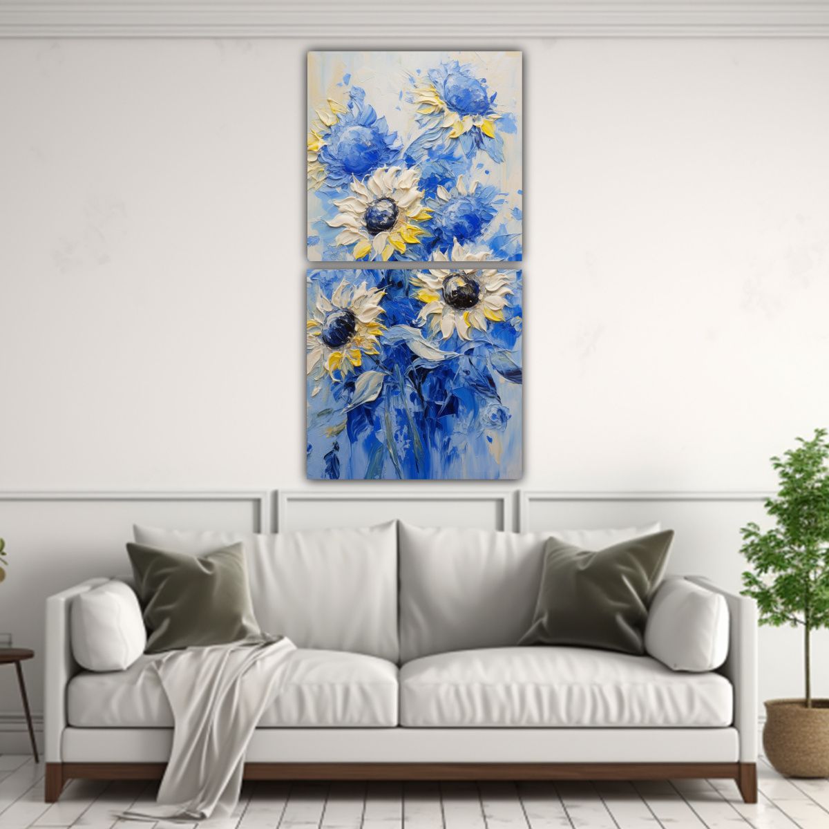 GENERICO - Pintura En Lienzo Estilo Vanguardia Girasoles 30x60 Cm