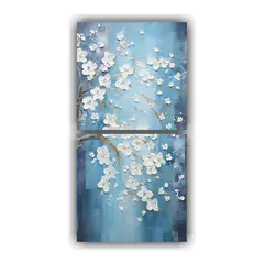 GENERICO - Cuadros Patron Intenso Exposición Con Flores De 20x40 Cm