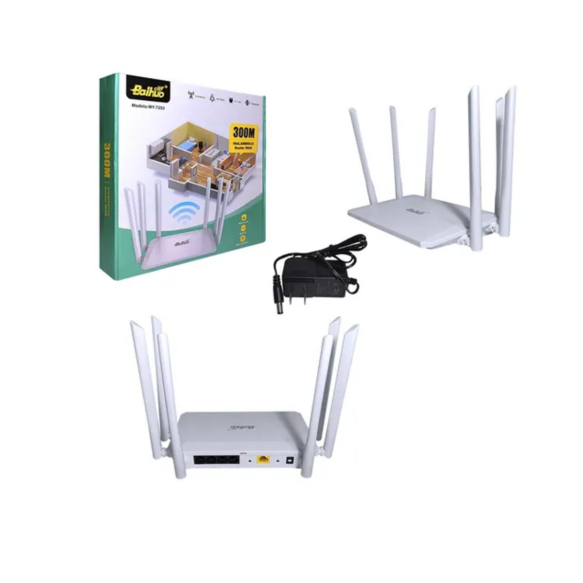 GENERICO - Router Wan Repetidor Inalámbrico 300mbps 6 Antenas/ S 37253