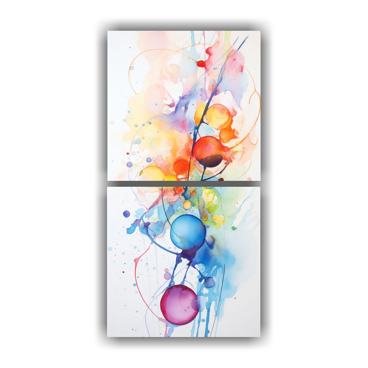 GENERICO - Lienzos Agua Abstracta Estilo Galería Set De 60x120 Cm