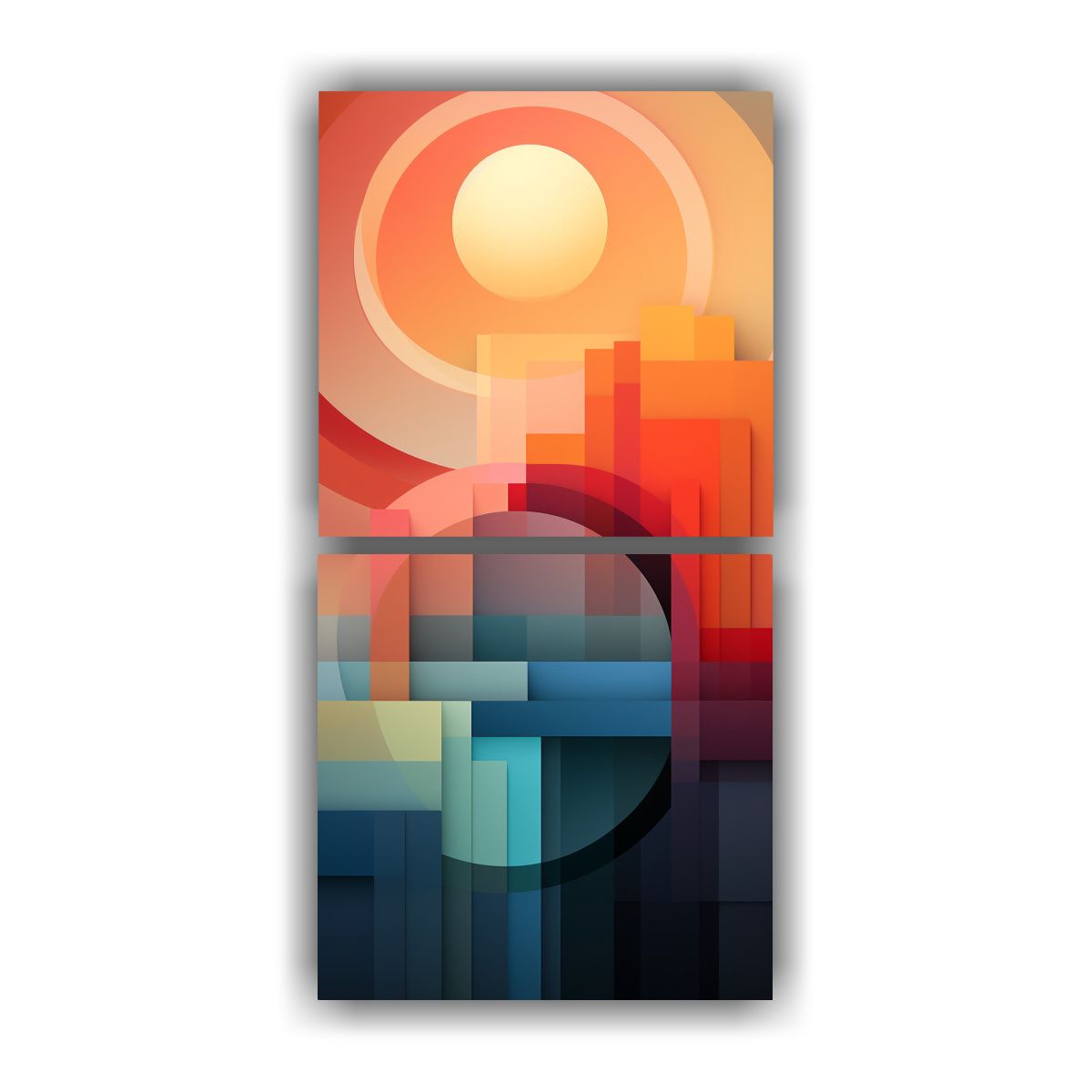 GENERICO - Pintura Abstracta De Formas Intrincadas En 40x80 Cm