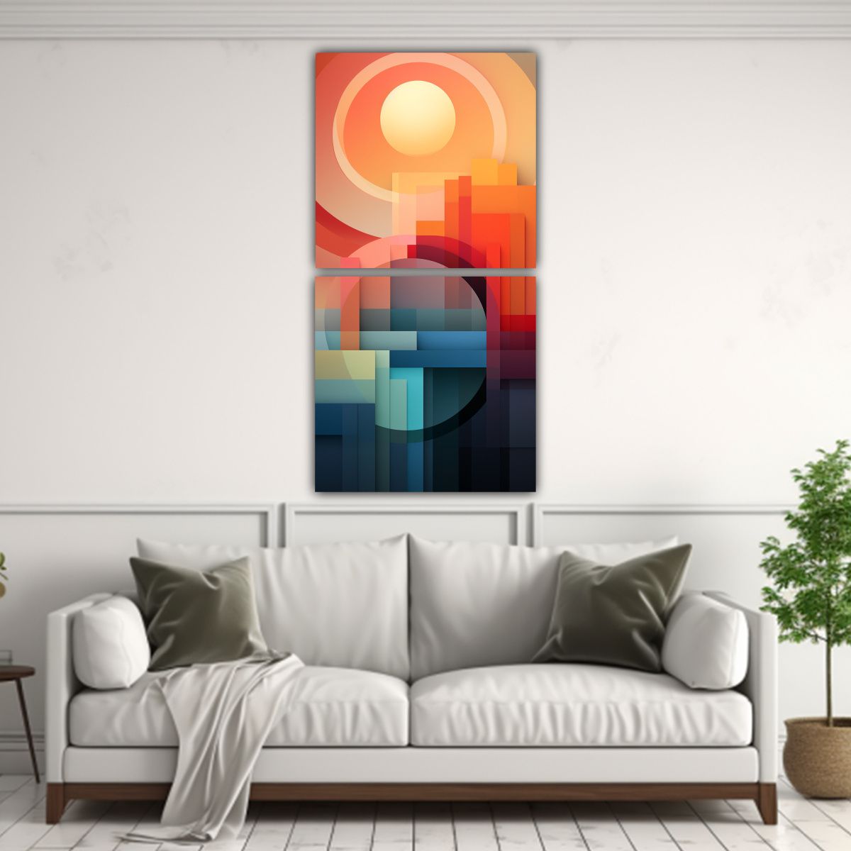 GENERICO - Pintura Abstracta De Formas Intrincadas En 40x80 Cm