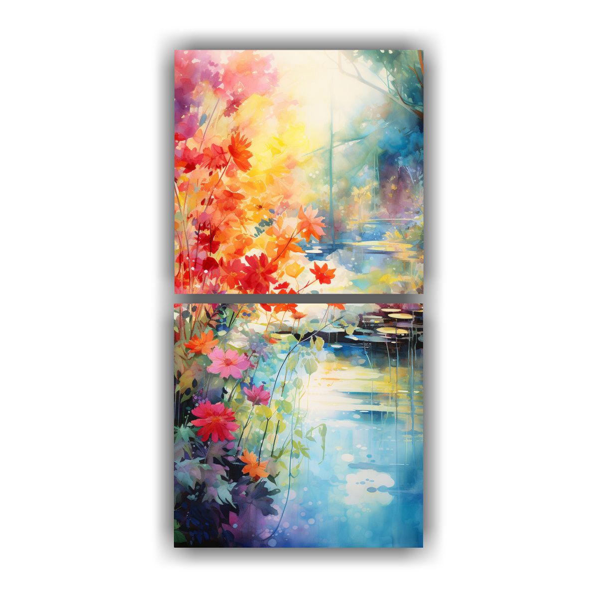 GENERICO - Cuadro Impreso Modernidad En Jardín Tranquilo Al 50x100 Cm