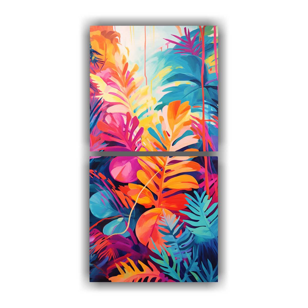 GENERICO - Cuadro Decorativo Abstracto Con Vibrantes 20x40 Cm