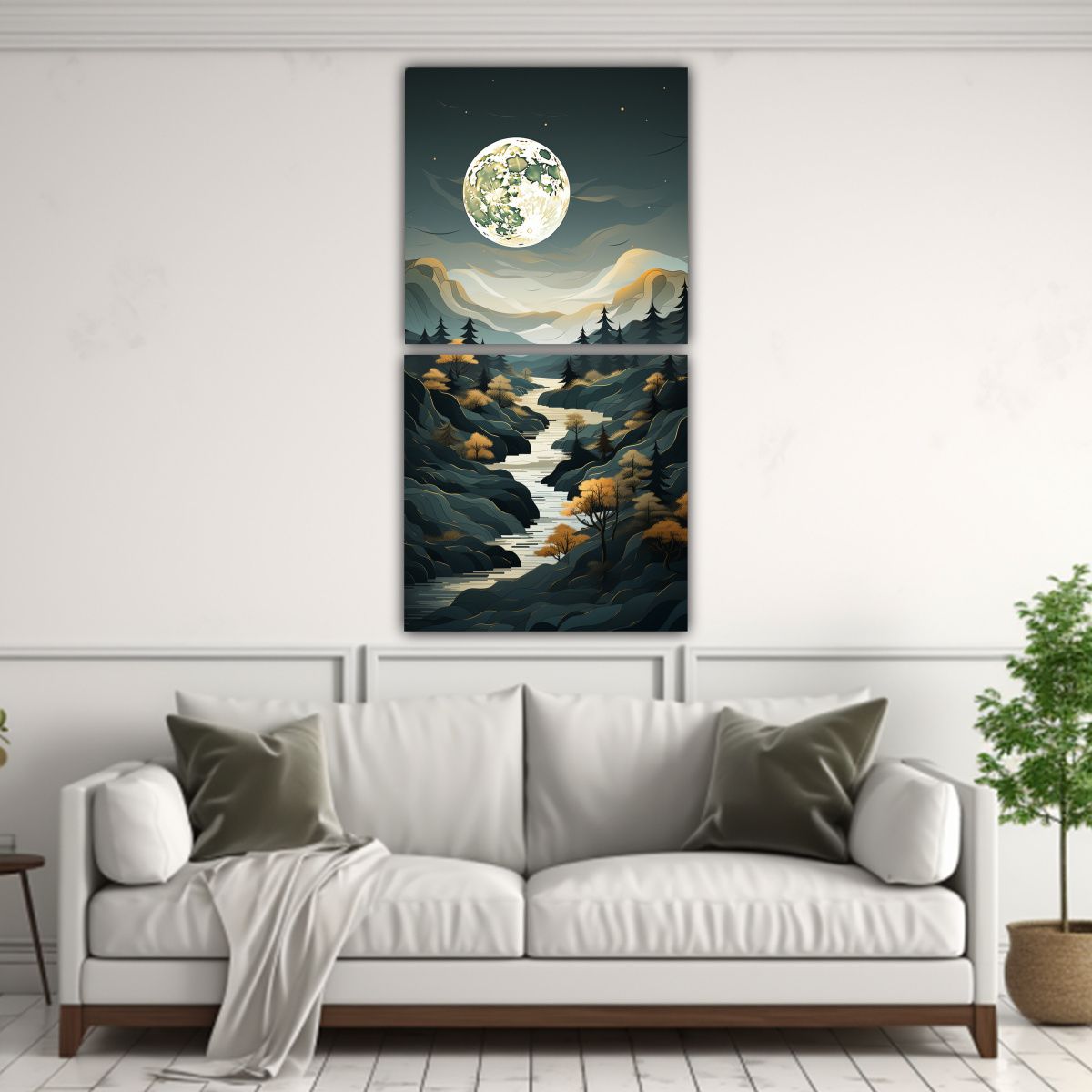 GENERICO - Cuadros Minimalistas De Montañas En Diferentes 60x120 Cm