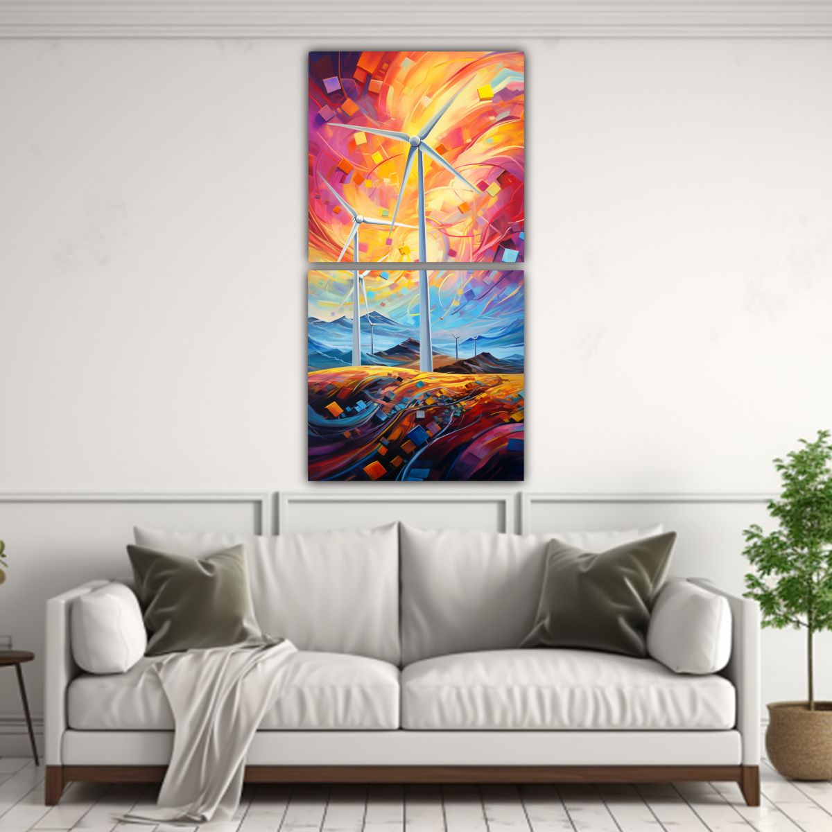 GENERICO - Diptico Modernos Resolución Alta Danza Abstracta 20x40 Cm