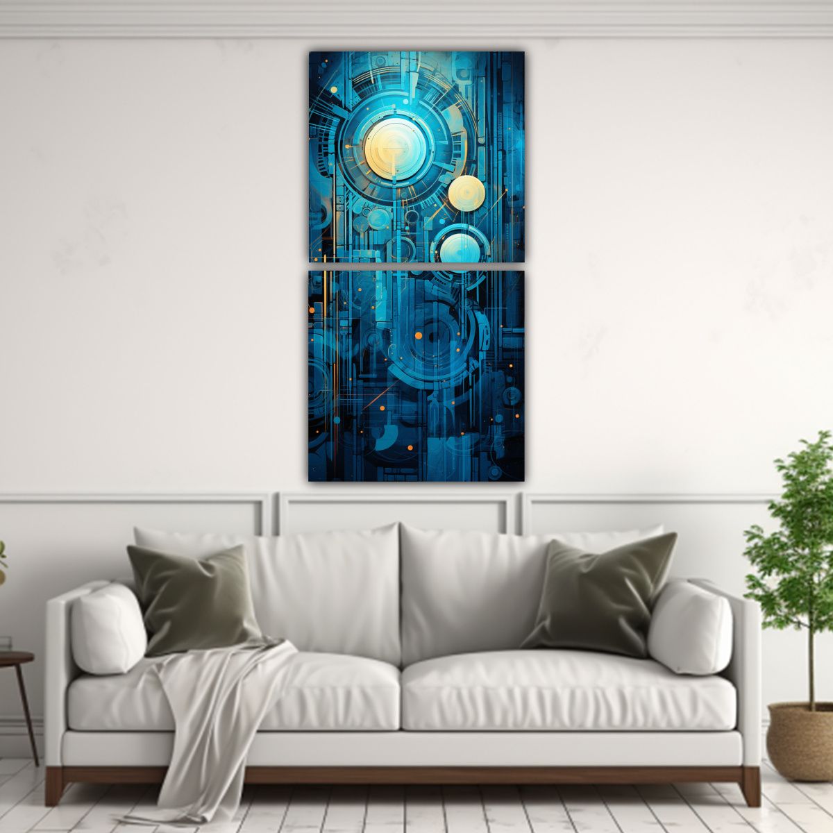 GENERICO - Cuadros De Cuadro Época Solarpunk En Tonos 50x100 Cm