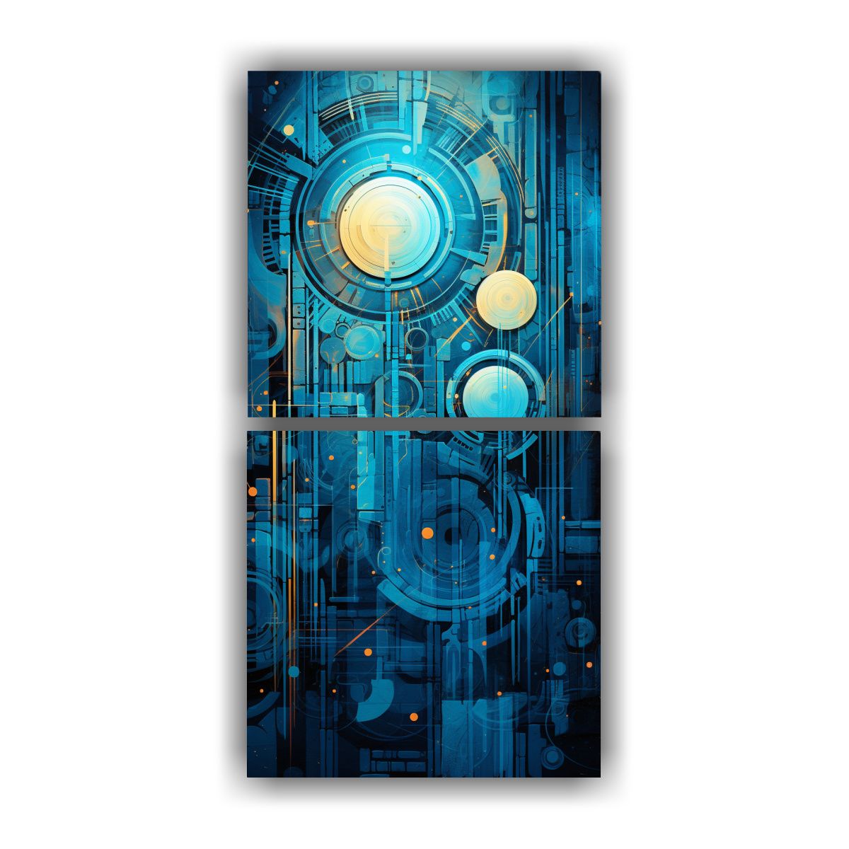 GENERICO - Cuadros De Cuadro Época Solarpunk En Tonos 40x80 Cm